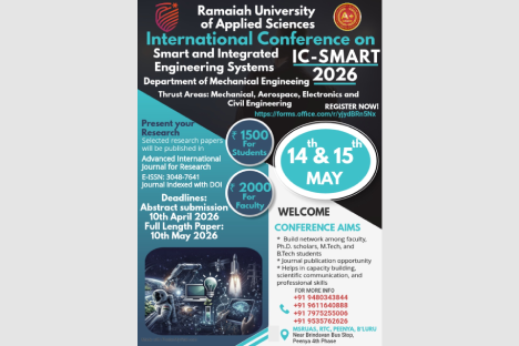 Two days International Conference on “Smart and Integrated Engineering Systems”